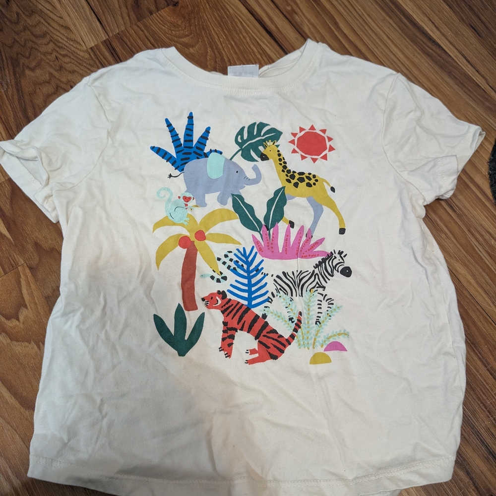 Hanna Andersson Cream Jungle Animal Tee